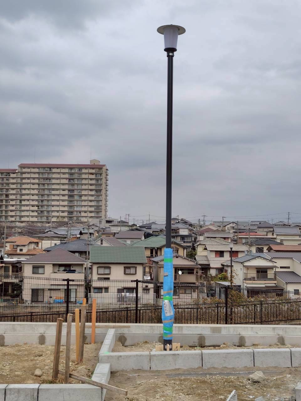 公園照明柱工事