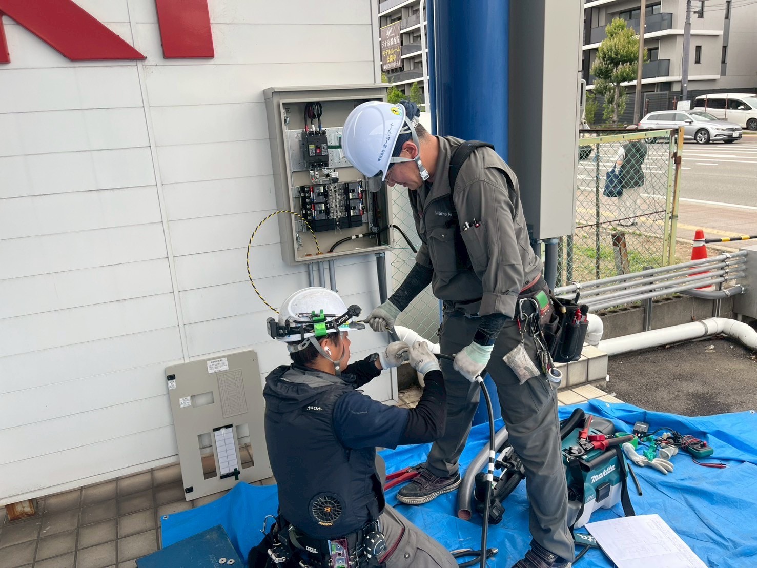 空調機電源工事
